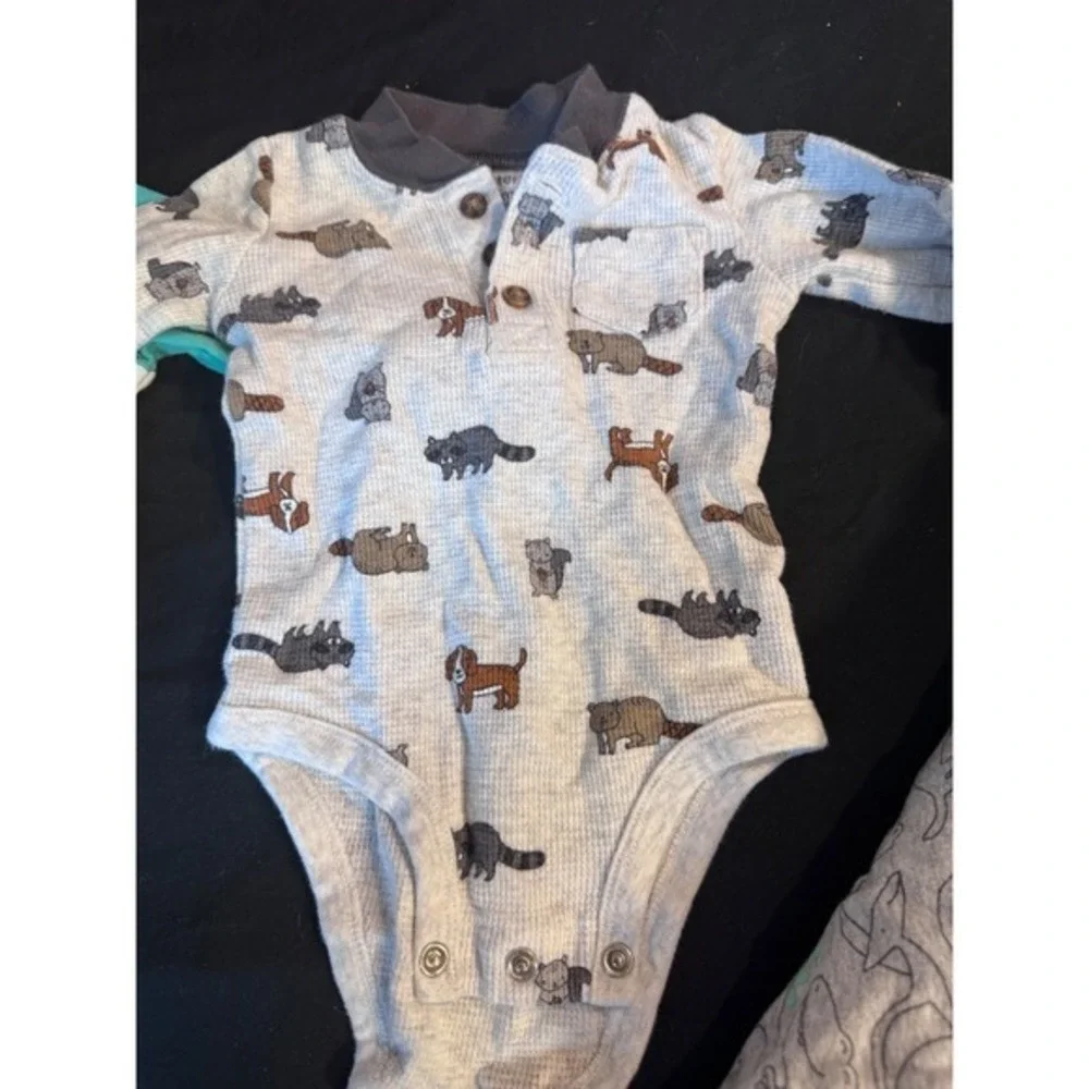 Baby Boy 6-9M Clothes Bundle Cat & Jack Carters Sleepers Bodysuits‎ 6 Piece Lot